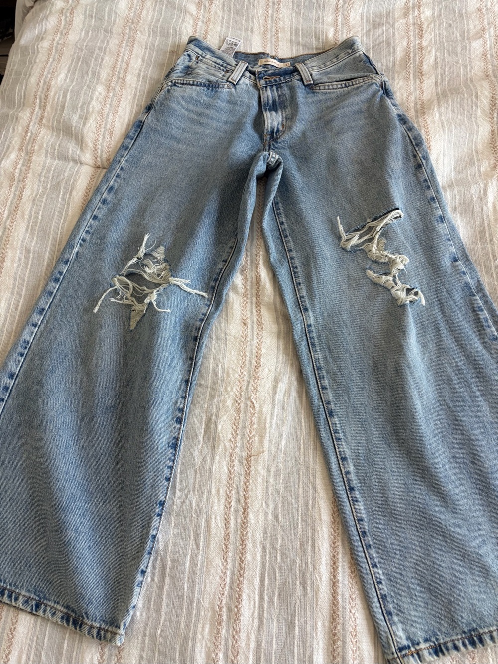 Levi's Light Blue Distressed Boyfriend Jeans